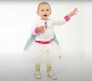 Pottery Barn Kids NEW Pink Amazing Girl Superhero 0-6 Months Halloween Costume